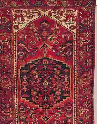 SANJAN,PERSIEN CA.212 X 122 CM. EHZ.3 FLOR WOLLE CA.40 JAHRE.