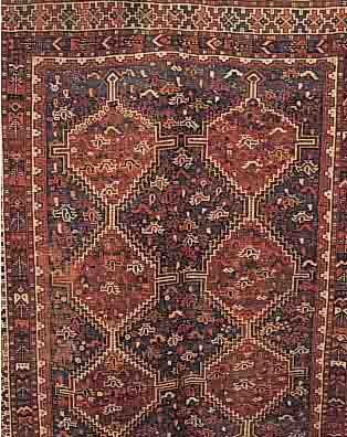 CHAMSEH,PERSIEN CA.210 X 177 CM. EHZ.4-5 WOLLE-WOLLE UM 1930.