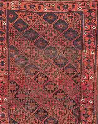 BELUTSCH,PERSIEN CA.185 X 106 CM. EHZ.4 WOLLE-WOLLE CA.60 JAHRE.