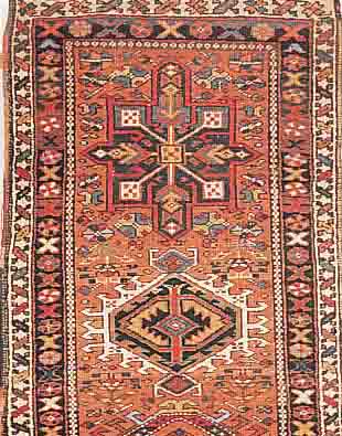 GARADJE,PERSIEN CA.245 X 70 CM. EHZ.3-4 FLOR WOLLE CA.40 JAHRE.