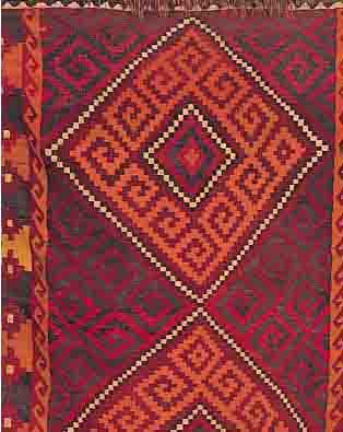 KELIM,AFGAHNISTAN CA.276 X 192 CM. EHZ.3 WOLLE-WOLLE CA.40 JAHRE.