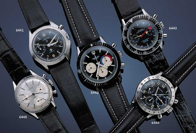 BREITLING ARMBANDCHRONOGRAPH PREMIER, REF.- NR. 788, SCHWEIZ UM 1945, EDELST., BODEN GE- SCHR., SELTEN, VERS. BLATT, ZUM RAND ZU FL., 30-MIN.- U. ...