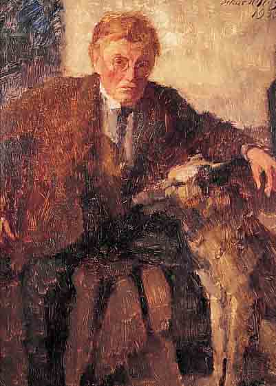 HAGEMANN, OSKAR, 1888 HOLOUKKAU-1984 KARLSRUHE, PORTRäT DES MALERS L.W. PLOCK, ÖL/LWD, ...