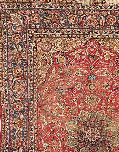 NADJAFABAD CA.430 X 416 CM. EHZ.4 FLOR WOLLE CA.60 JAHRE.