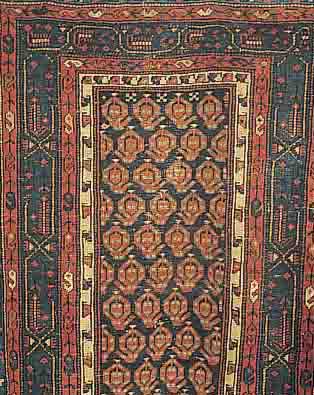 MESCHGIN,PERSIEN CA.316 X 103 CM. EHZ.4 FLOR WOLLE UM 1910.