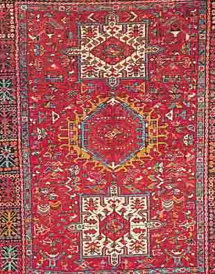 GARADJE,PERSIEN CA.186 X 145 CM. EHZ.3 FLOR WOLLE CA. 50 JAHRE