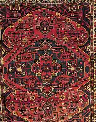 BACHTIAR,PERSIEN CA.202 X 156 CM. EHZ.4 FLOR WOLLE UM 1930.