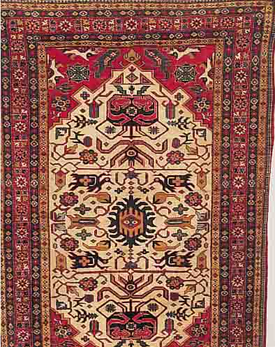 SCHIRWAN, KAUKASUS CA.201 X 133 CM. EHZ.3 WOLLE-WOLLE CA.60 JAHRE.