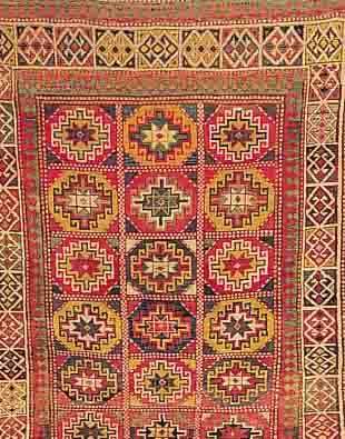 KAUKASIER CA.198 X 153 CM. EHZ.3 FLOR WOLLE UM 1930.