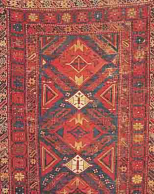 KUBA,RUSSLAND CA.166 X 120 CM. EHZ.4 WOLLE-WOLLE UM 1900.