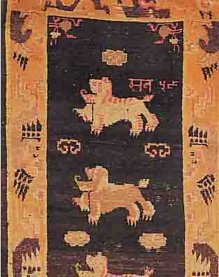 TIBET CA.117 X 70 CM. EHZ.4 FLOR WOLLE UM 1910.