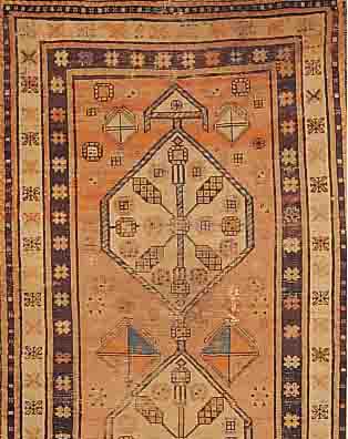 KAZAK,RUSSLAND CA.313 X 100 CM. EHZ.4-5 WOLLE-WOLLE UM 1900.