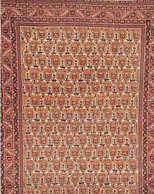 AFSCHAR,PERSIEN CA.186 X 144 CM. EHZ.3 FLOR WOLLE CA. 70 JAHRE.