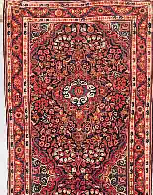MALAYER,PERSIEN CA 177 X 72 CM. FLOR WOLLE.EHZ 1-2.CA 10 JAHRE.