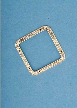 BRILLANTLüNETTE FüR ARMBANDUHR CARTIER SANTOS PANTHERE, GG 750/000, LT. KOPIE 36 DIAMANTENZUS. CA. 0,4 CT RIVER/IF, MAßE üBER DIE FLä- CHEN 24 ...