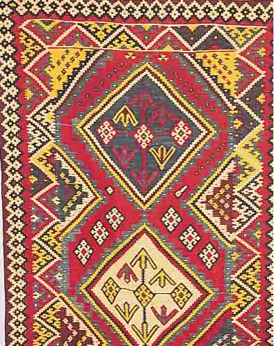 SCHIRWAN-KELIM,RUSSLAND CA.324 X 154 CM. EHZ.2-3 WOLLE-WOLLE UM 1920.