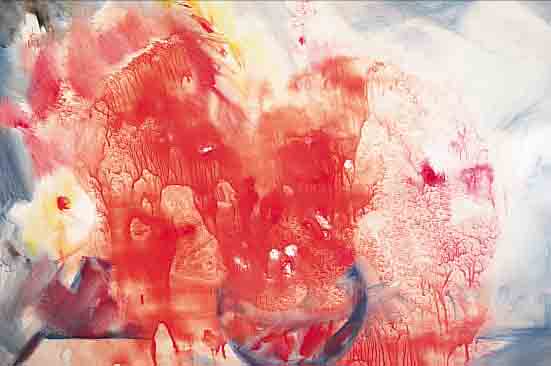 WERNER, HEINZ, PROF., MEHRFARBIGES AQUARELL AUF PAPIER, RE. U. SIGN. UND DAT. 89, CA. 60 X 85 CM, PP, U.GL., R.