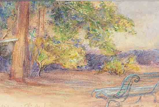 COMPTON, EDWARD THEODOR, 1849 LONDON-1921 FELDAFING, ZWEI AQUARELLE, BEZ.: SPIELPLATZ GLüCKSBRUNN BZW. GROTTE ...