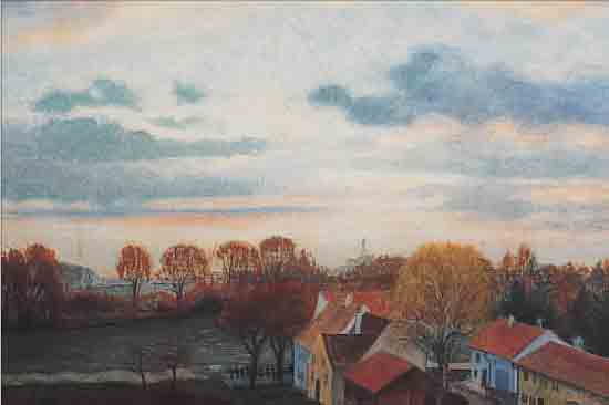 ROTH-SILBERHORN, RUTH, DORF IN WEITER LANDSCHAFT, AQUARELL AUF PAPIERLI. U. SIGN., DAT. 1964, CA. 37 X 47 CM, U.GL,R.