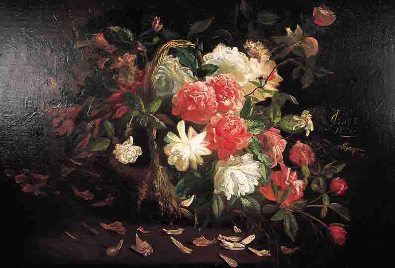 JEANNIN, GEORGES, 1841 PARIS - 1925, BLUMENSTILLEBEN, FEINE LASIERENDE MALEREI, SEITLICH RECHTS MONOGR. UND DAT. 1876, CA. 73 X 92 CM, ...