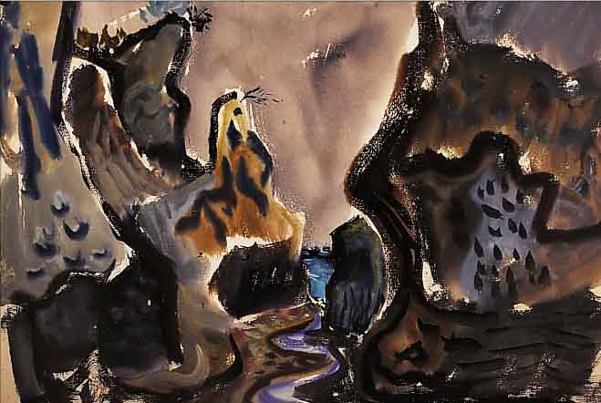 BARGHEER, EDUARD, 1901-1979, SCHLUCHT VON ST. ANGELO, AQUARELL/PAPIER, UNSIGN., MIT ECHTHEITSBESTäTIGUNG VON DETLEV ...