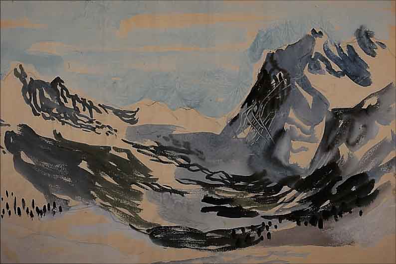 BARGHEER, EDUARD, 1901-1979, SCHNEEBERGE IN DEN BERNER ALPEN, AQUARELL AUF PAPIER, UNSIGNIERT, MIT BESTäTIGUNG DES ...
