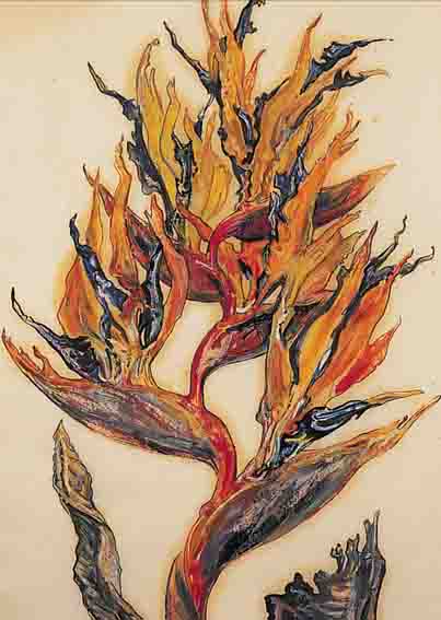 HüTHER, JULIUS, 1881-1954, STRELIZIEN, ÖL/PAPIER, RE. U. SIGN., CA. 50 X 27 CM, PP, U.GL., R.