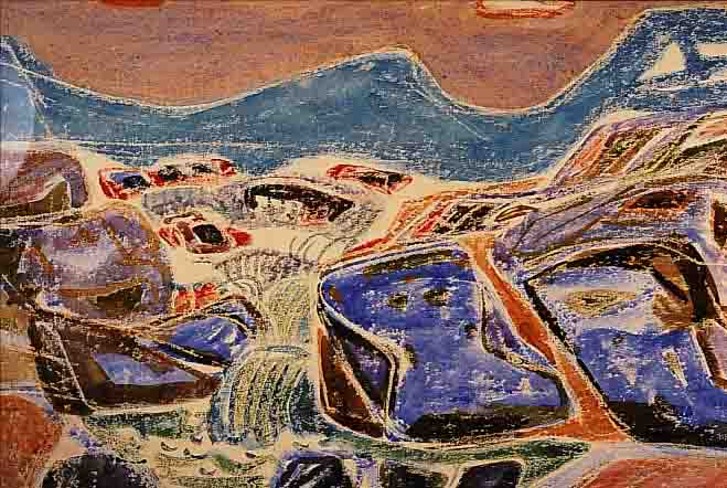 HOPF, EDUARD KASPER, 1901 HANAU-1973 HAMBURG, LANDSCHAFT AUF DEN LOFOTEN, PASTELL AUF PAPIER, RE. U. SIGN., CA. 49 X 70 CM, PP, U.GLR.