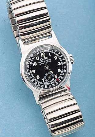 ORIS ARMBANDUHR ANTISHOCK, SCHWEIZ UM 1996, BAUWEISE UM 1958, METALL VERCHR. INCL. METALL-BAND, BODEN EDELST. GESCHR., KLAS. DATUMANZ. AUF ...