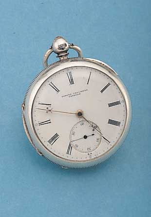 ROBERT CHALMERS HERRENTASCHENUHR LEPINE, REF.-NR. 88208, ENGLAND, CHESTER UM 1905, STERLINGSILBER, 2-TEIL. EMAILBL. REP. BEI 6, SIGN., ...