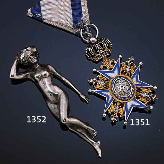 SAVA-ORDEN, 2. MODELL, HEILIGER MANTEL, 1904- 1915, RITTERKREUZ, SILBER, BT. EMAILLIERT, ORIG.- RIPSBAND ANGESCHMUTZT, VERGOLDUNG ...