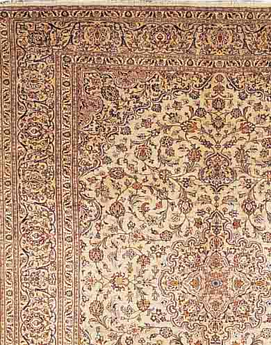 KESCHAN,PERSIEN CA.382 X 295 CM. EHZ.3-4 FLOR WOLLE CA. 40 JAHRE.