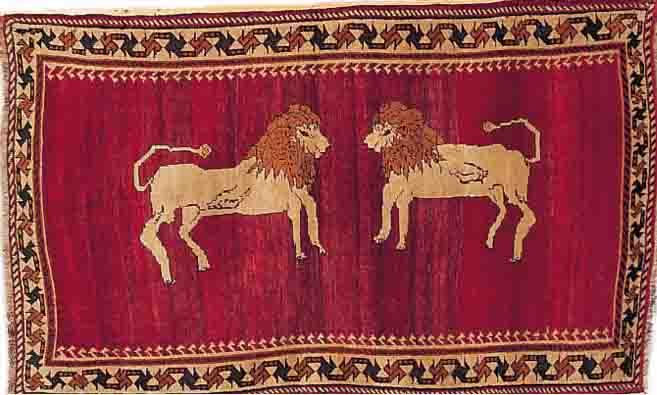 GHASCHGAI,PERSIEN CA.204 X 120 CM. EHZ-2-3 WOLLE-WOLLE UM 1950.