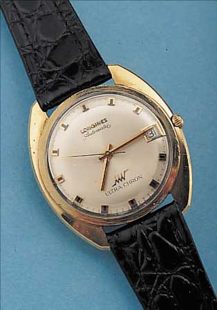 LONGINES HERRENARMBANDUHR ULTRACHRON (SCHNELL-SCHWINGER), SCHWEIZ/USA UM 1967, GG-FILLED, EINSCHALENAUSF., ZENTRALROTOR, 17 ST., KAL. 431, ...