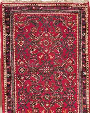 HOSSEINABAD,PERSIEN CA.213 X 63 CM. EHZ.3-4 FLOR WOLLE CA.40 JAHRE.