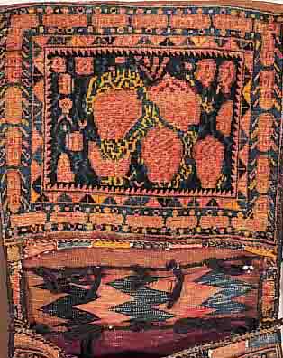 AFSCHAR-TASCHE,PERSIEN CA.133 X 67 CM. EHZ.3 WOLLE-WOLLE CA.40 JAHRE.