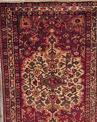 BACHTIAR,PERSIEN CA.203 X 135 CM. EHZ.3 FLOR WOLLE UM 1950.