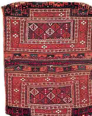 SHASAWAN-ESELTASCHE,PERSIEN CA.127 X 95 CM. EHZ.2-3 WOLLE-WOLLE UM 1940.