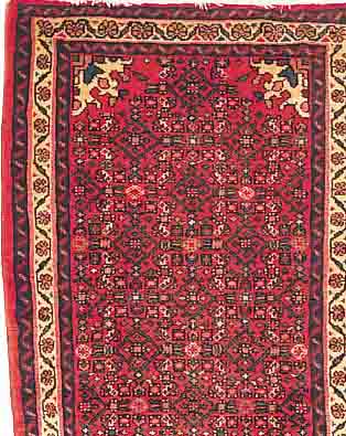 HOSSEINABAD,PERSIEN CA.390 X 72 CM. EHZ.3 FLOR WOLLE CA. 10 JAHRE.