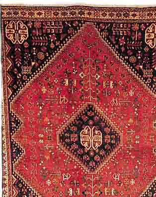GHASCHGAI,PERSIEN CA.246 X 189 CM. EHZ.3 WOLLE-WOLLE CA.30 JAHRE.