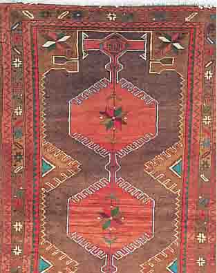 HAMADAN,PERSIEN CA.193 X 102 CM. EHZ.3 FLOR WOLLE CA. 30 JAHRE.