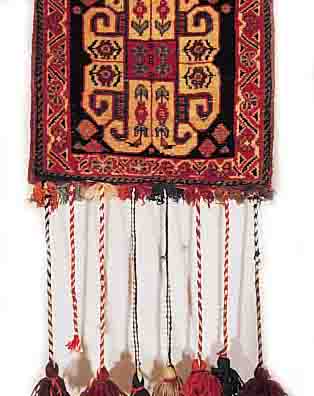 ABADEH-TASCHE,PERSIEN CA.34 X 32 CM. EHZ.3 WOLLE-WOLLE UM 1950.