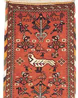 NASERABAD PFERDE-FUTTERTASCH,PERSIEN CA.62 X 40 CM. EHZ.3 WOLLE-WOLLE CA. 40 JAHRE.