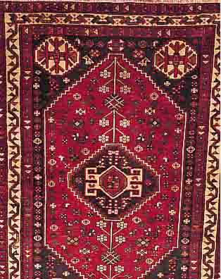SHIRAZ,PERSIEN CA.165 X 119 CM. EHZ.3 WOLLE-WOLLE CA. 40 JAHRE.