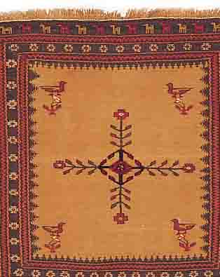 BELUTSCH SOFREH,PERSIEN CA.115 X 114 CM. EHZ.2 WOLLE-WOLLE UM 1950.