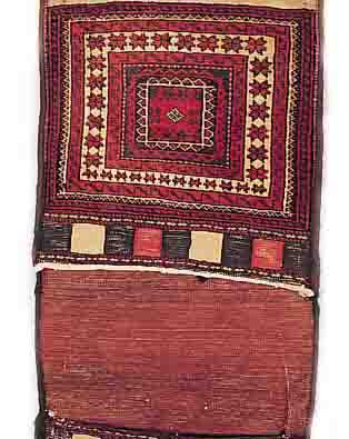 BELUTSCH-DOPPELTASCHE CA.123 X 50 CM. EHZ.3 WOLLE-WOLLE UM 1940.