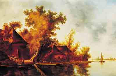 BONDOR, ISTVAN, ZEITGENöSSISCHER MALER, ÖL/HOLZ, 30 X 40 CM, ALTE FISCHERHäUSER AN DER OSTSEE, R.
