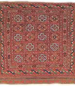 SHASAWAN,PERSIEN CA.138 X 65 CM. EHZ.2 FLOR WOLLE UM 1940.