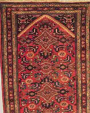 HOSSEINABAD,PERSIEN CA.195 X 100 CM. EHZ.3 FLOR WOLLE CA.30 JAHRE.