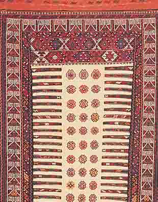 GHOCHAN-KELIM,PERSIEN CA.155 X 75 CM. EHZ.3 WOLLE-WOLLE CUM 1950.